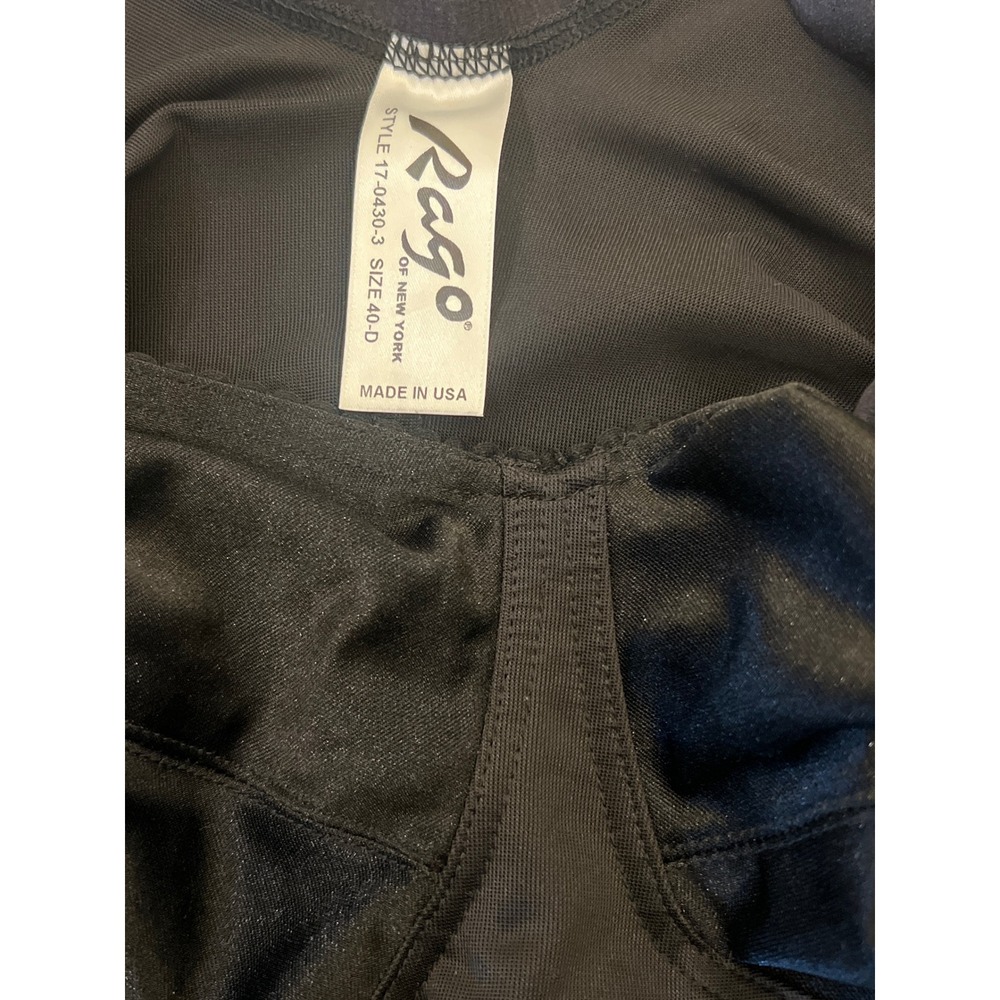 Rago Style 470433 Black Full Body Shaper Girdle Bodysuit 40D Made‎ in USA